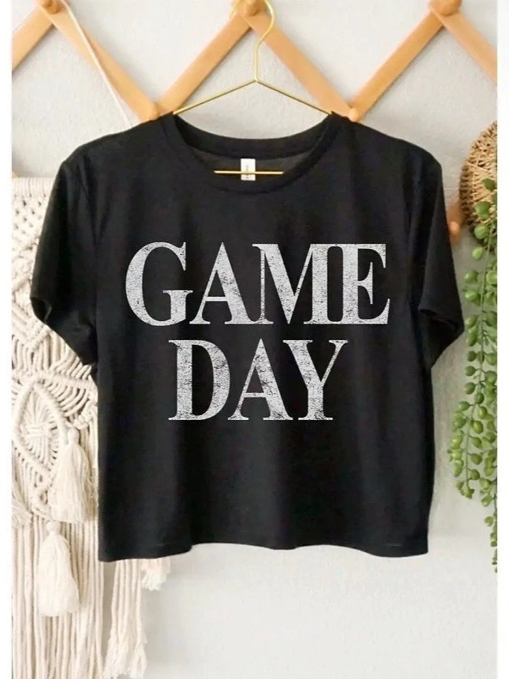 HRT & LUV Black Game Day Football Graphic Tee